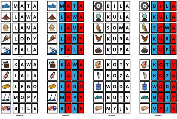 wyrazy dwusylabowe - litery (30 stron) pdf - obrazek 2