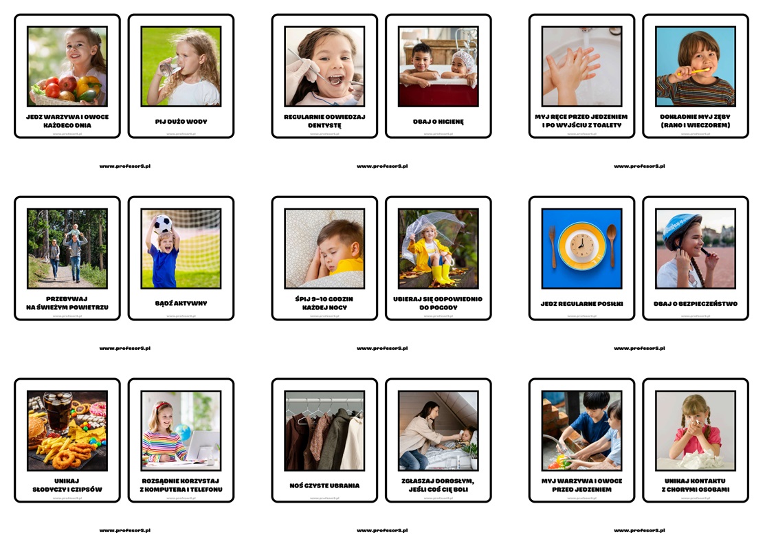 Jak dbać o zdrowie? obrazki i kolorowanki (18 stron) pdf - obrazek 2