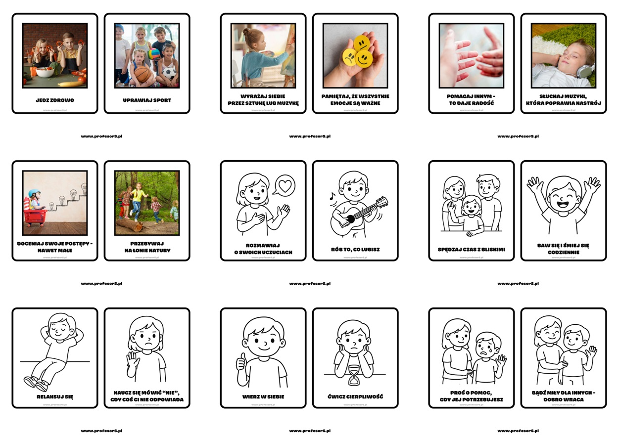 Jak dbać o zdrowie psychiczne? obrazki i kolorowanki (26 stron) pdf - obrazek 3